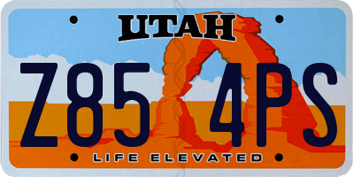 UT license plate Z854PS