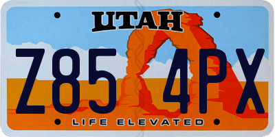 UT license plate Z854PX