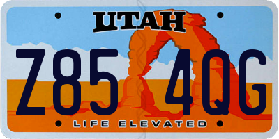 UT license plate Z854QG