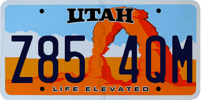 UT license plate Z854QM
