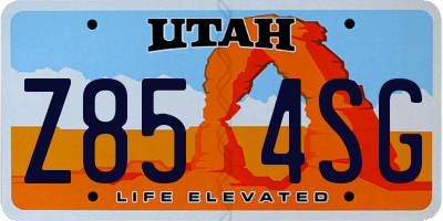UT license plate Z854SG