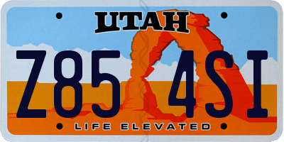 UT license plate Z854SI