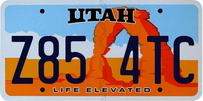 UT license plate Z854TC