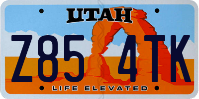 UT license plate Z854TK