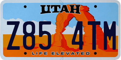 UT license plate Z854TM