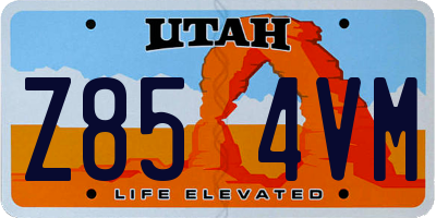 UT license plate Z854VM