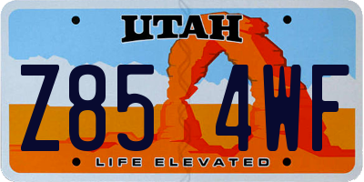 UT license plate Z854WF