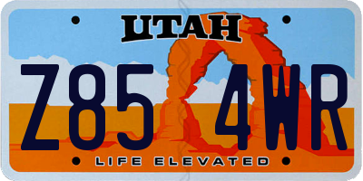 UT license plate Z854WR