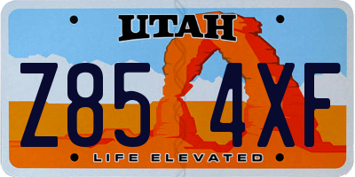 UT license plate Z854XF