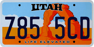 UT license plate Z855CD