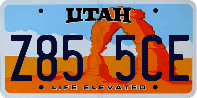 UT license plate Z855CE