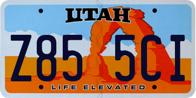 UT license plate Z855CI