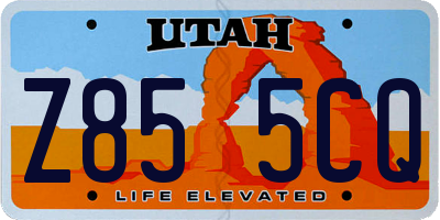 UT license plate Z855CQ