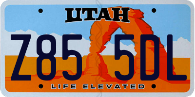 UT license plate Z855DL