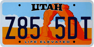 UT license plate Z855DT