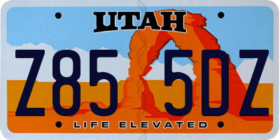 UT license plate Z855DZ
