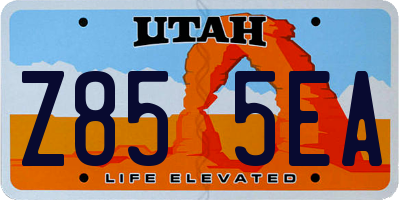 UT license plate Z855EA