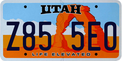 UT license plate Z855EO