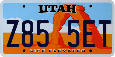UT license plate Z855ET