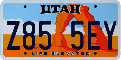 UT license plate Z855EY