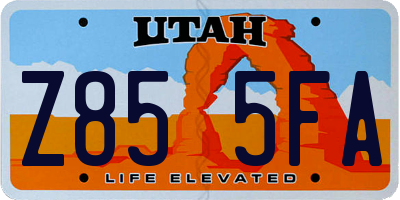 UT license plate Z855FA