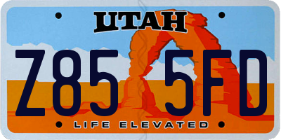 UT license plate Z855FD