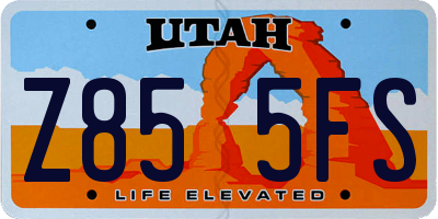 UT license plate Z855FS