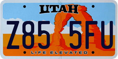 UT license plate Z855FU