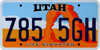 UT license plate Z855GH