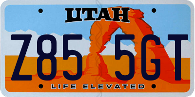 UT license plate Z855GT
