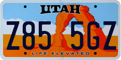 UT license plate Z855GZ