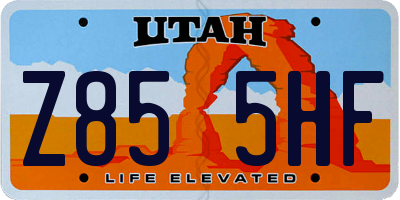 UT license plate Z855HF