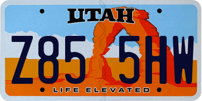 UT license plate Z855HW