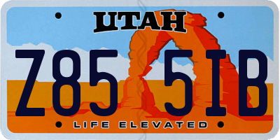 UT license plate Z855IB