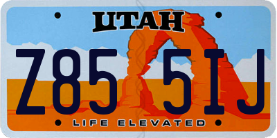 UT license plate Z855IJ