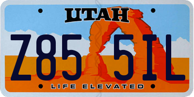 UT license plate Z855IL