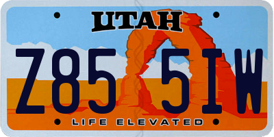 UT license plate Z855IW