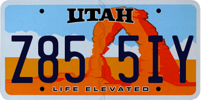 UT license plate Z855IY