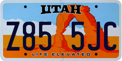 UT license plate Z855JC
