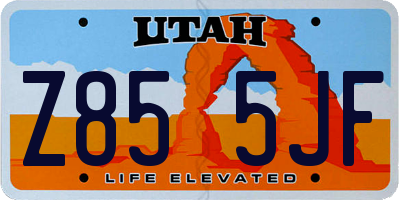 UT license plate Z855JF
