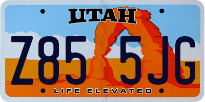 UT license plate Z855JG