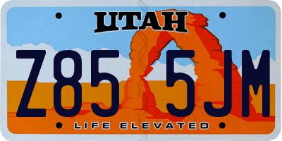 UT license plate Z855JM