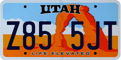 UT license plate Z855JT
