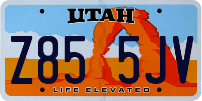 UT license plate Z855JV