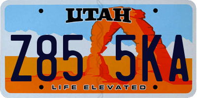 UT license plate Z855KA