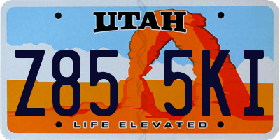 UT license plate Z855KI