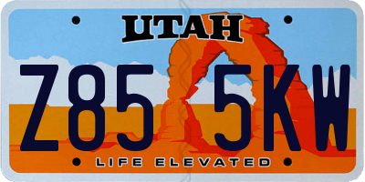 UT license plate Z855KW