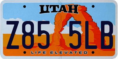 UT license plate Z855LB