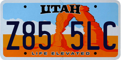 UT license plate Z855LC