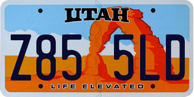 UT license plate Z855LD